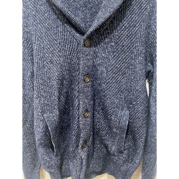 Banana Republic Sweater Mens Shawl Collar Button Cardigan Wool Blend Navy Small - Picture 4 of 8